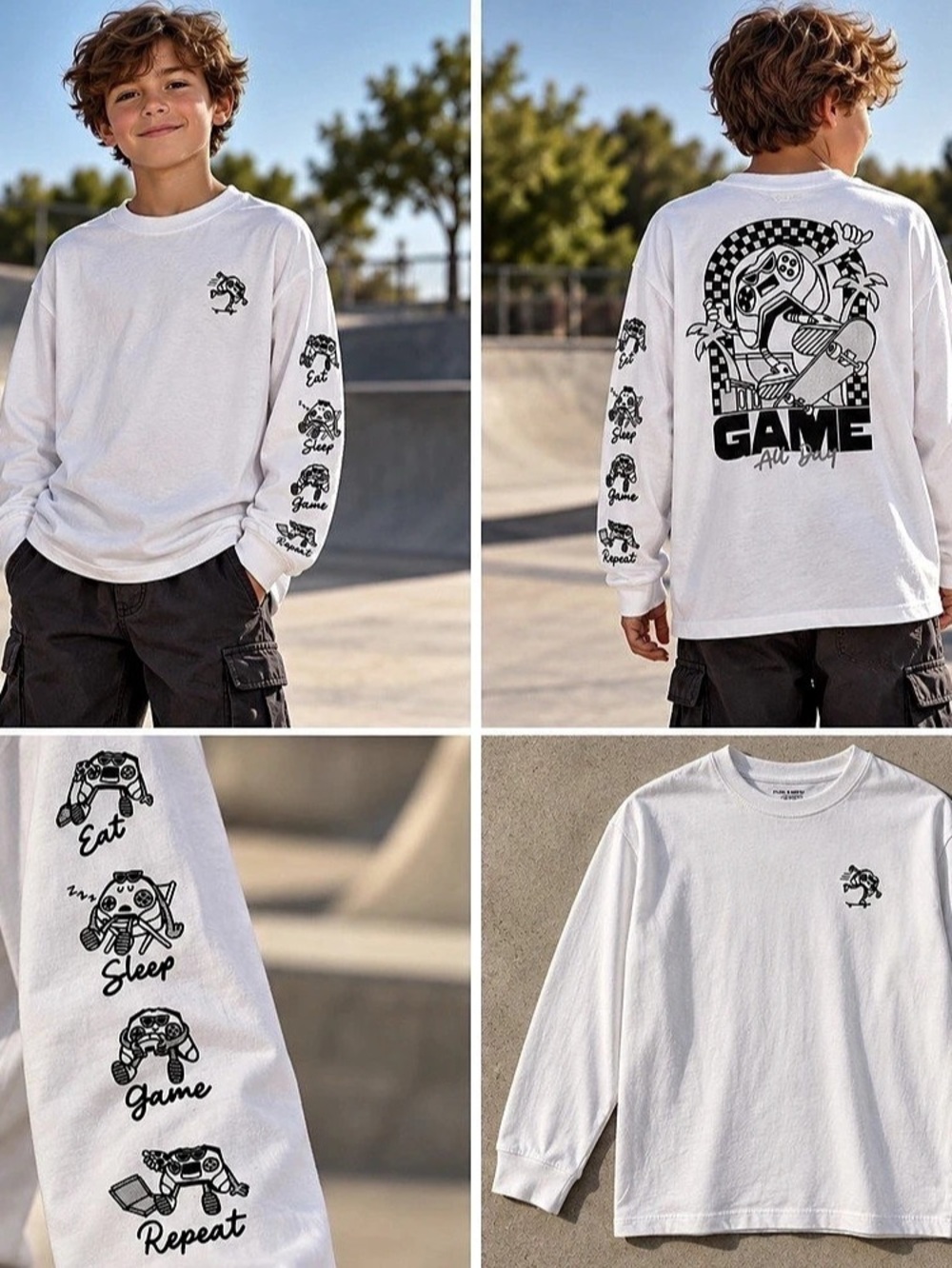 Old Navy Boys Medium 8 Long Sleeve T Shirt Leave This To The Professional Gamer